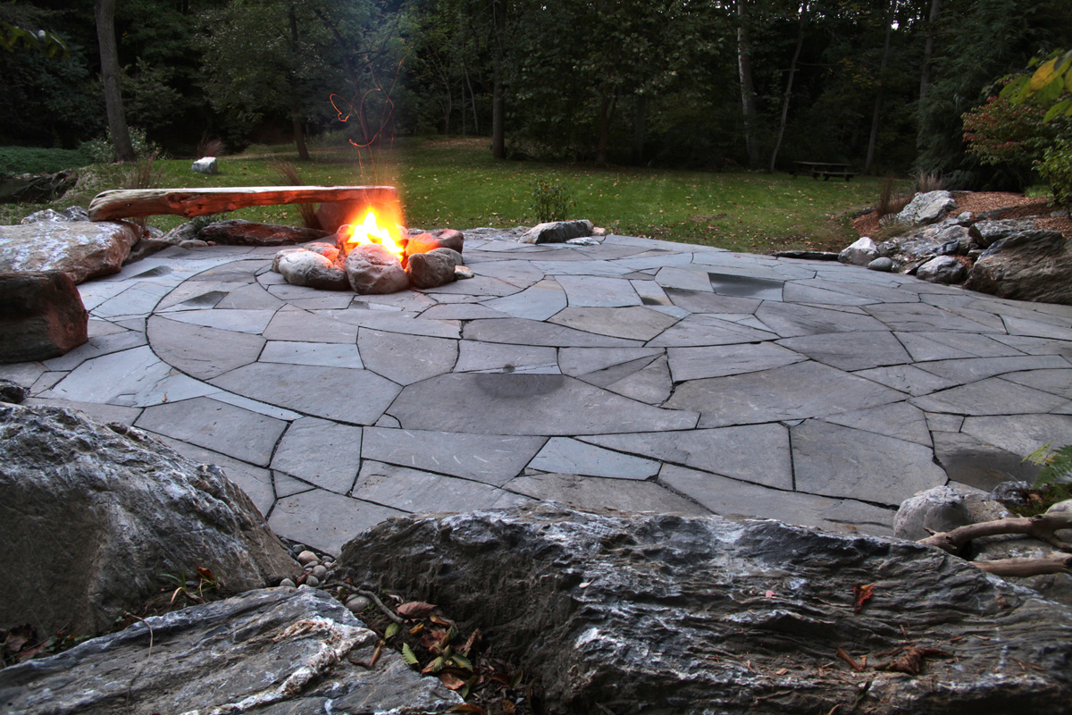 Stone Patio For Fire Pit At Michael Monsour Blog